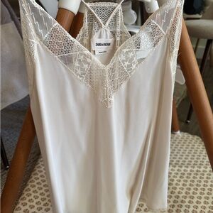 Zadig & Voltaire Cream Chemise Top size small